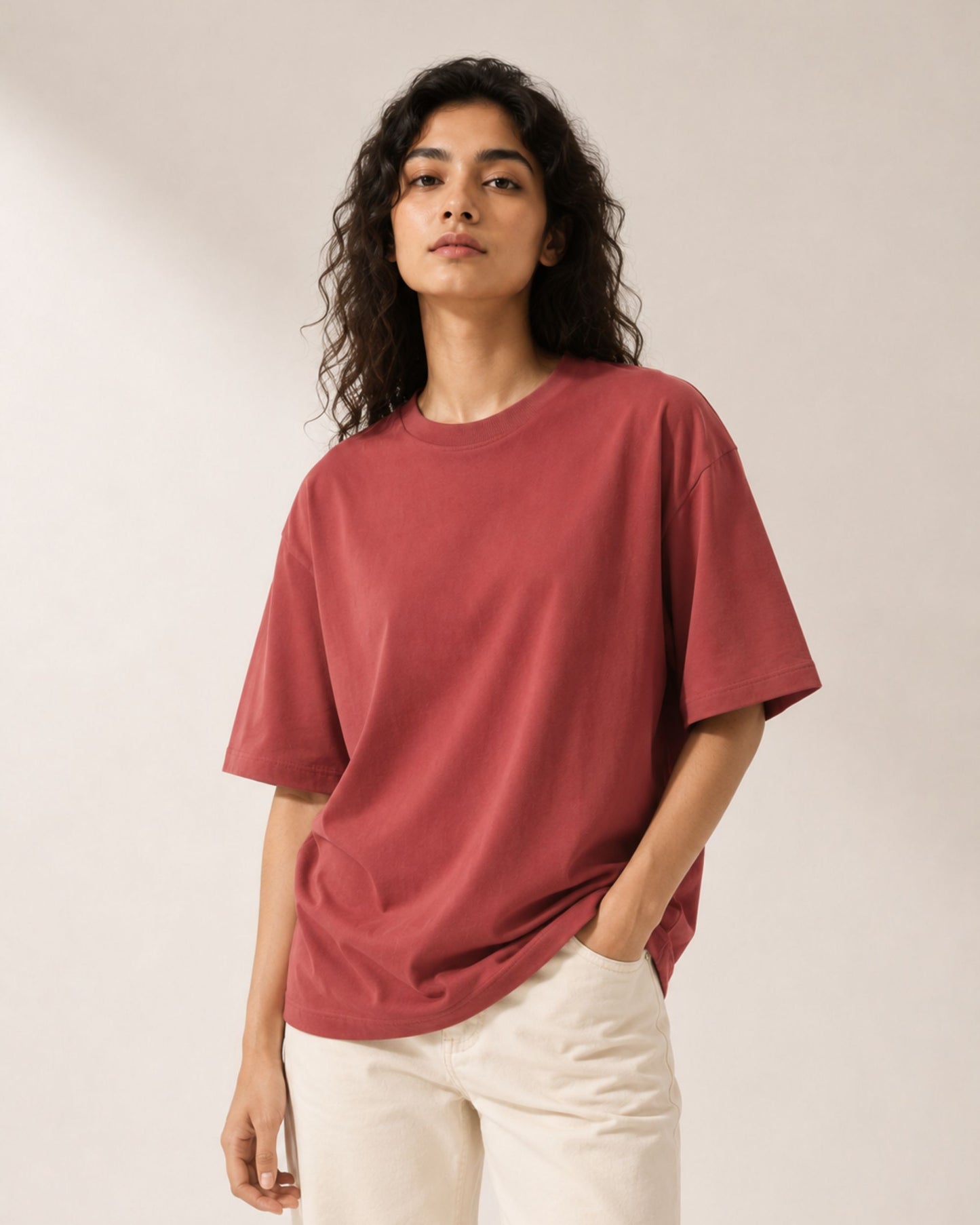 Coral Bloom Oversized Tee
