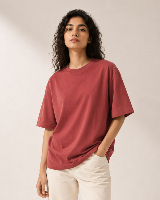Coral Bloom Oversized Tee
