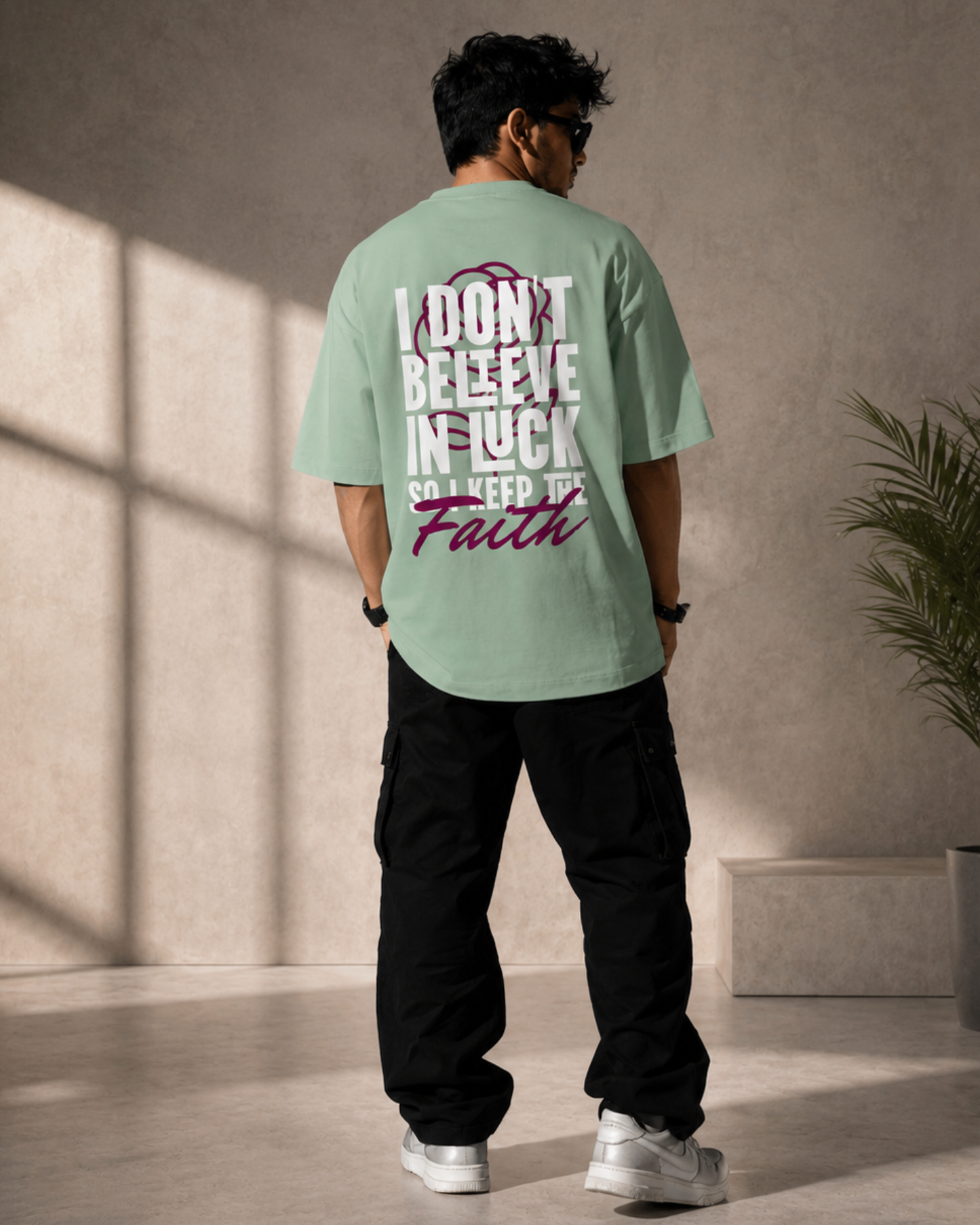 Don't Believe In Luck  Oversized T- shirt